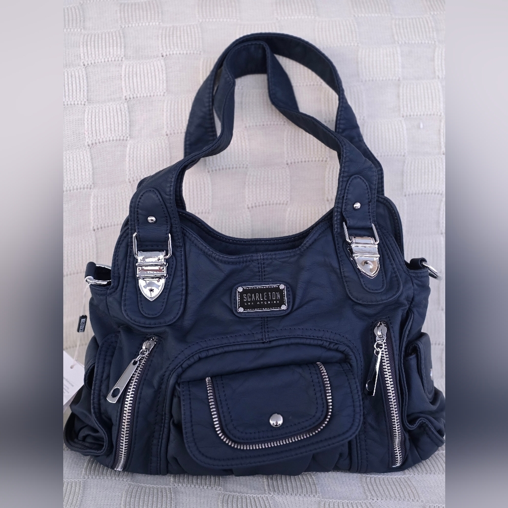Scarleton Navy Satchel – Brand New